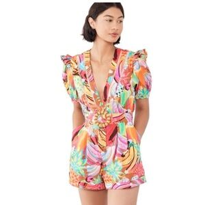 FARM Rio Colorful Tropical Print Romper